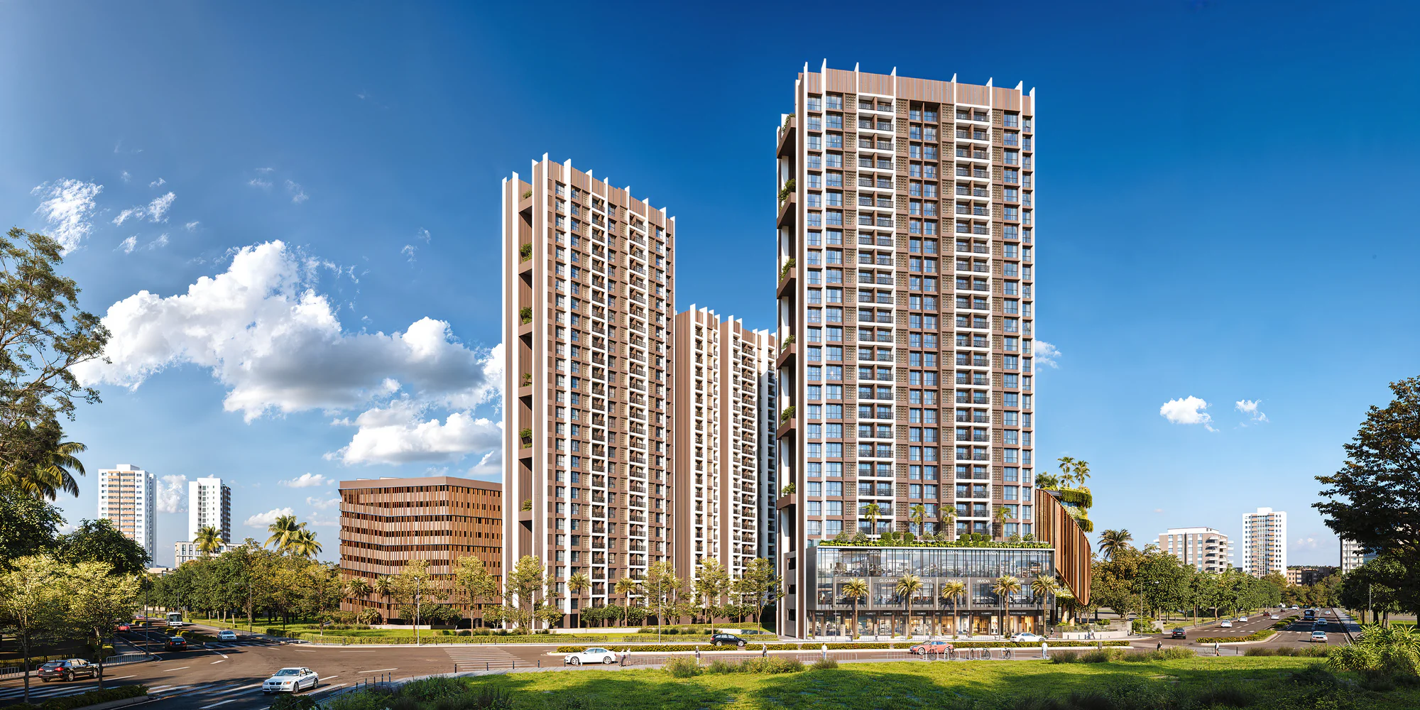 Unimax Life towers above the retail podium, artist's impression
