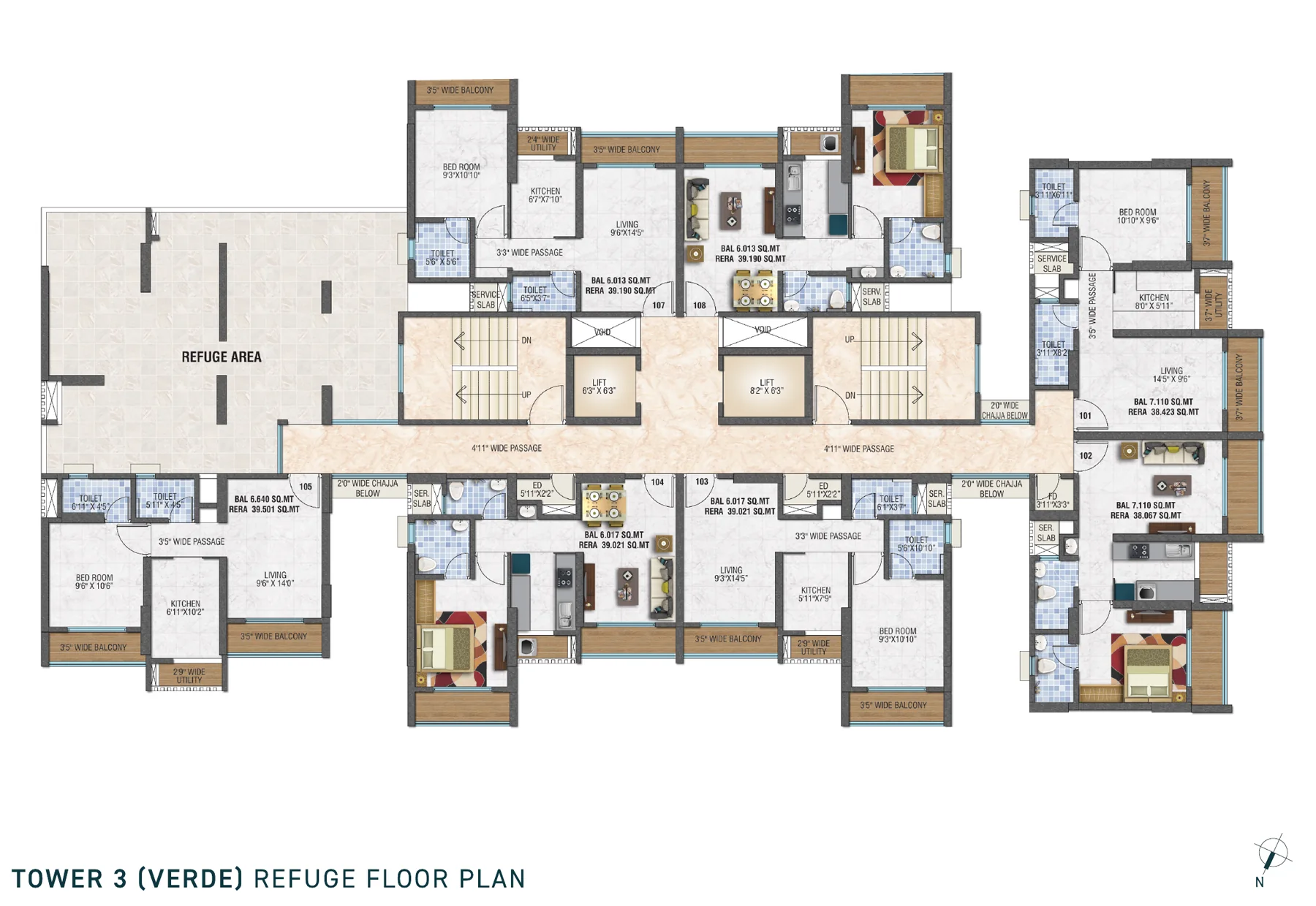 Tower 3 Verde refuge floor plan at Unimax Life